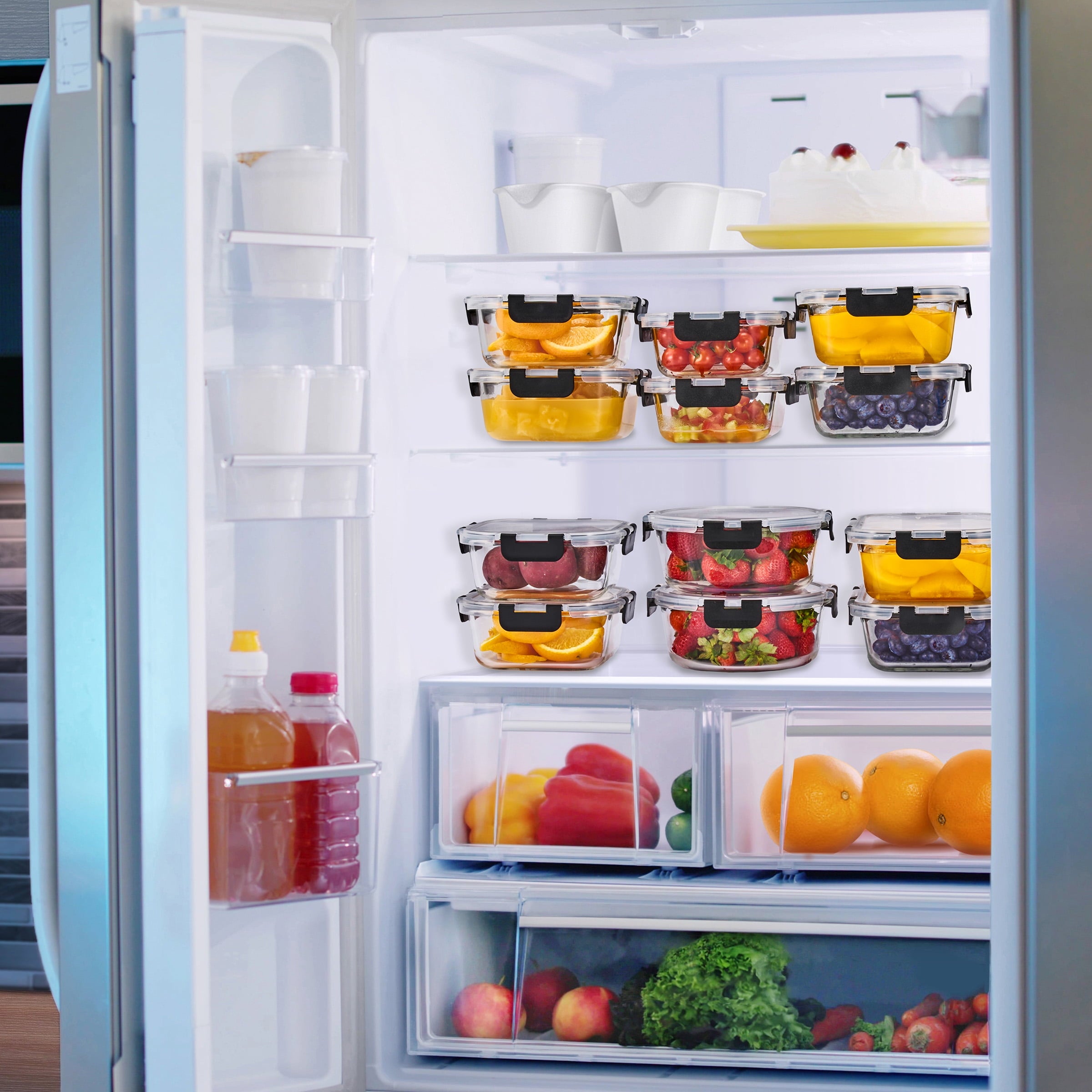 Sorbus Rectangular Glass Meal Prep Containers Set of 10 with Airtight Lids (20pcs)