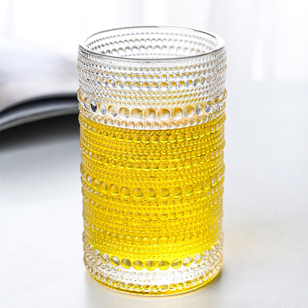 Pohoudy 13 oz Vintage, Hobnail Beaded Highball Glasses (Set of 12)