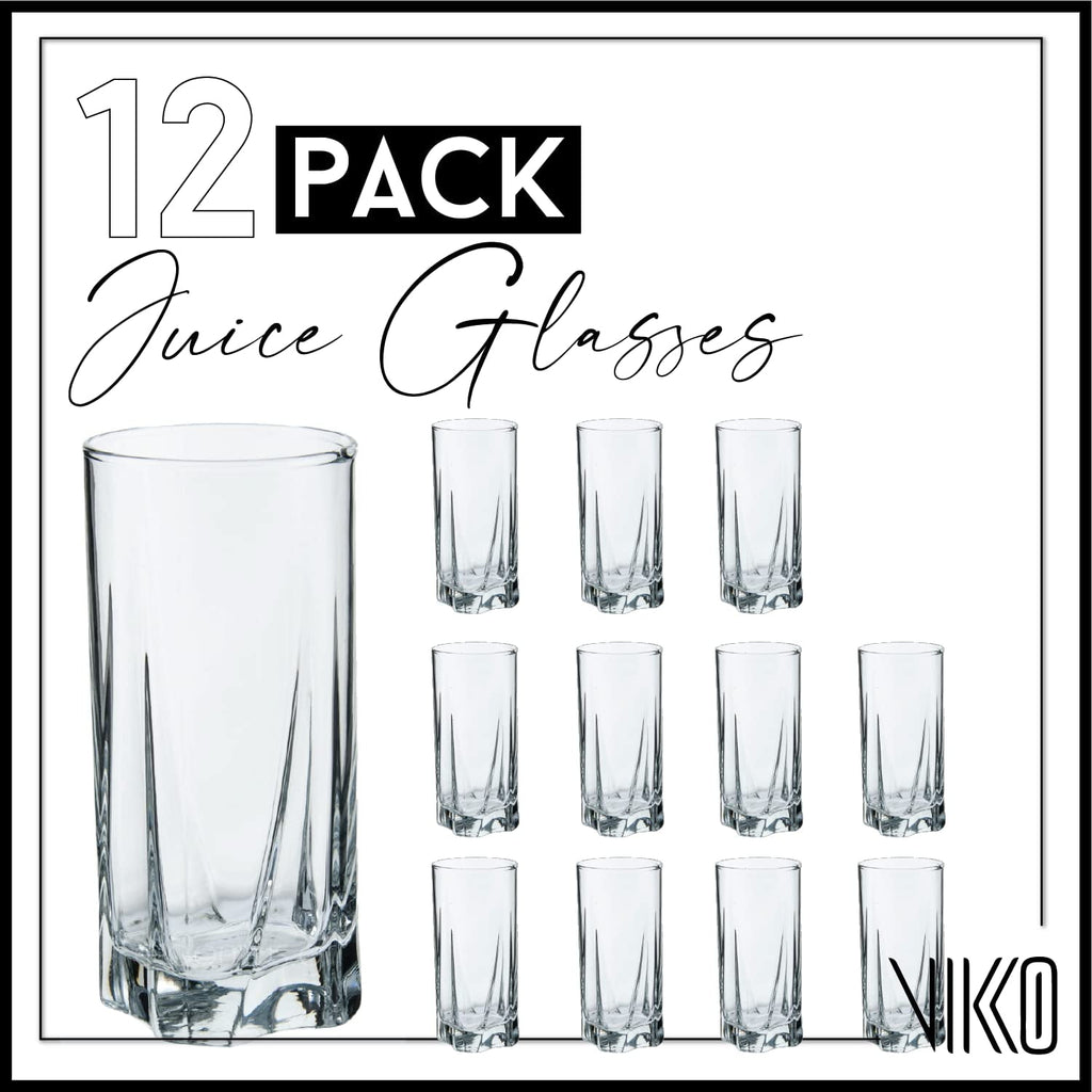 Madison 12 Ounce Drinking Glasses | Beautiful Design  For Water, Juice, Soda, etc.  Thick and Durable Glass  Dishwasher Safe  Set of 12 Clear Glass Water Tumblers  5.8 Tall x 2.6 Diameter