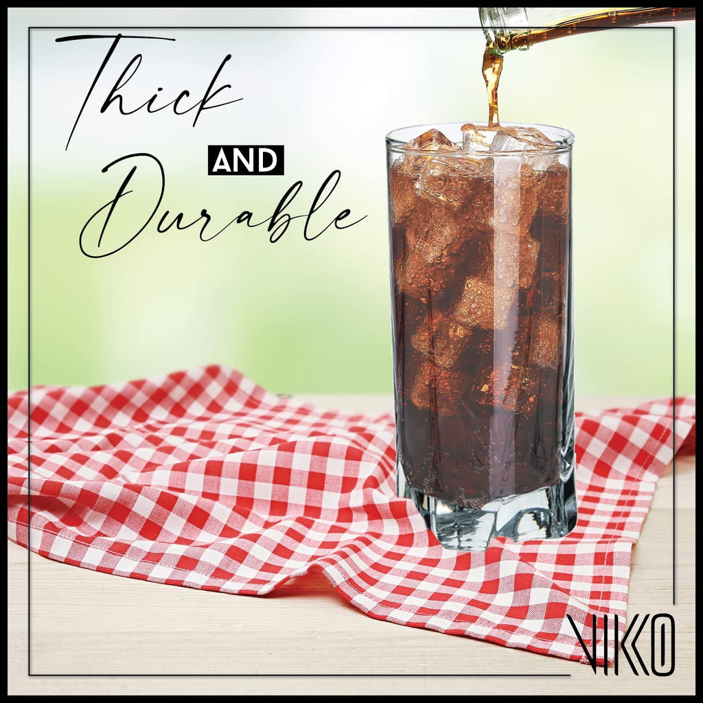 Madison 12 Ounce Drinking Glasses | Beautiful Design  For Water, Juice, Soda, etc.  Thick and Durable Glass  Dishwasher Safe  Set of 12 Clear Glass Water Tumblers  5.8 Tall x 2.6 Diameter