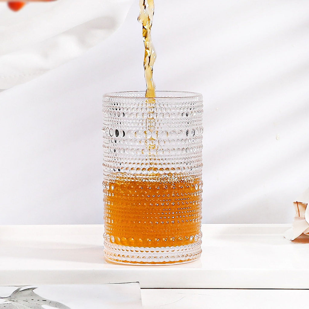 Pohoudy 13 oz Vintage, Hobnail Beaded Highball Glasses (Set of 12)