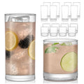 Libbey Province Tumbler and Rocks Glass Set, Elegant Drinkware Glasses Set, Dishwasher Safe Drinking Glasses Set of 16