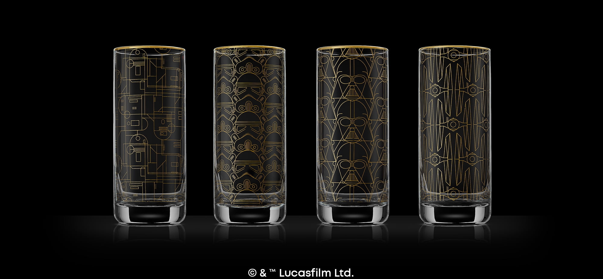 Star Wars™ Limited Edition Deco Collection Tall Glasses, Set of 4