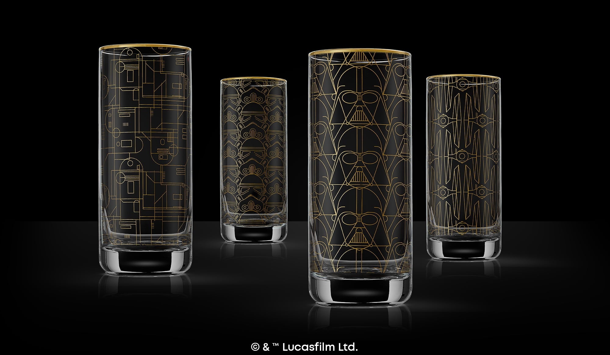 Star Wars™ Limited Edition Deco Collection Tall Glasses, Set of 4