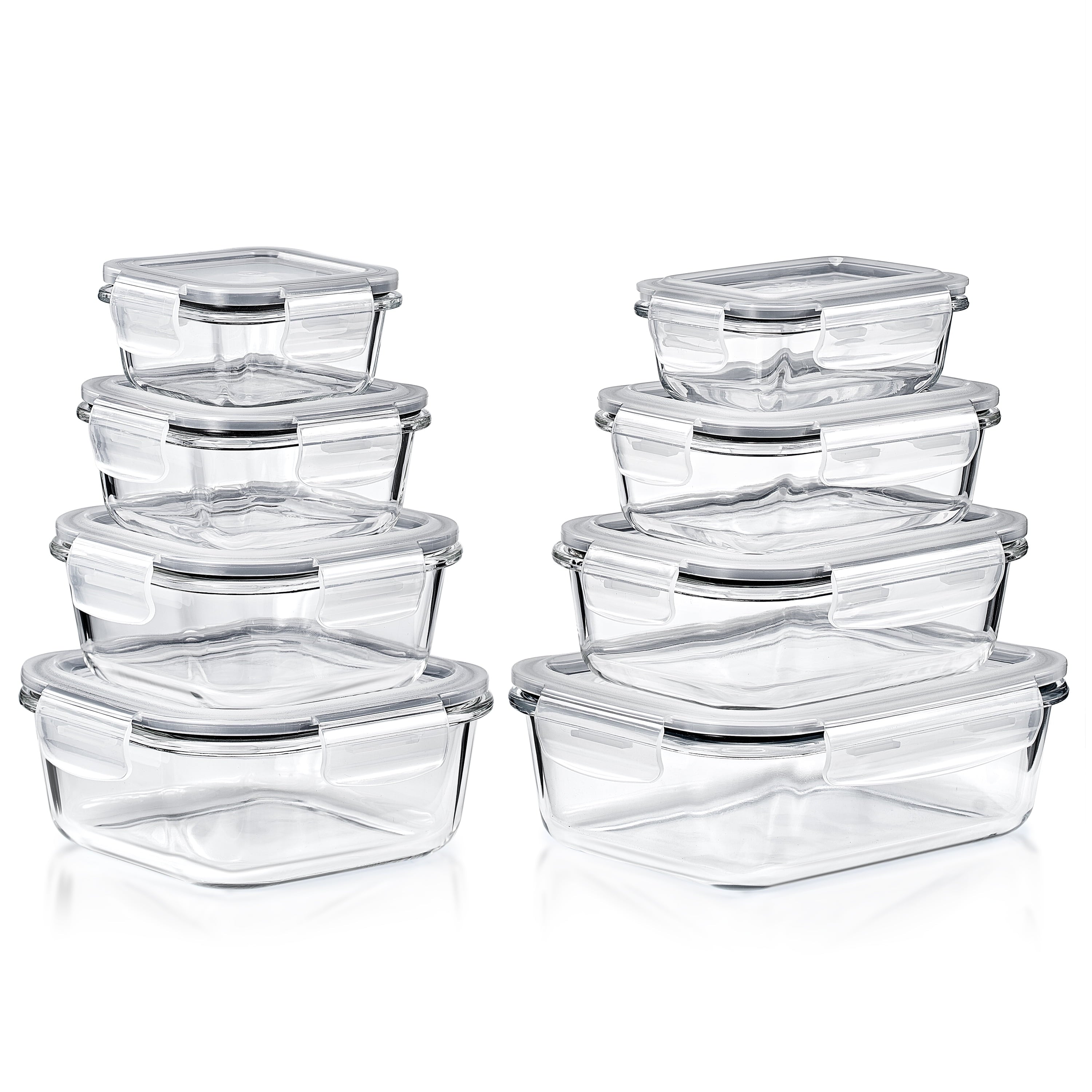 Sorbus Glass Food Storage Airtight Containers Set of 8 with Lids (16Pcs)