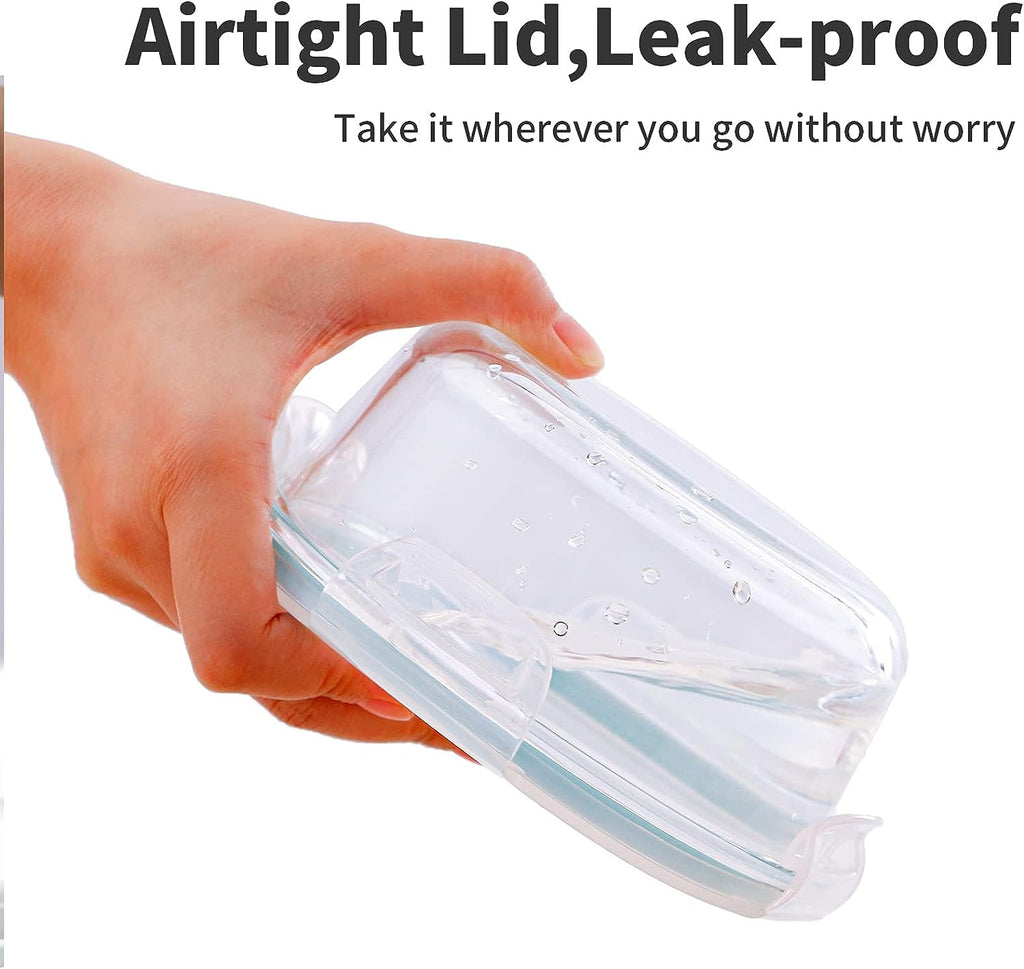 WhiteRhino 15 Packs Glass Food Storage Container with Lids,Stackable Square Meal Prep Containers for Kitchen,Round Glass Lunch Box