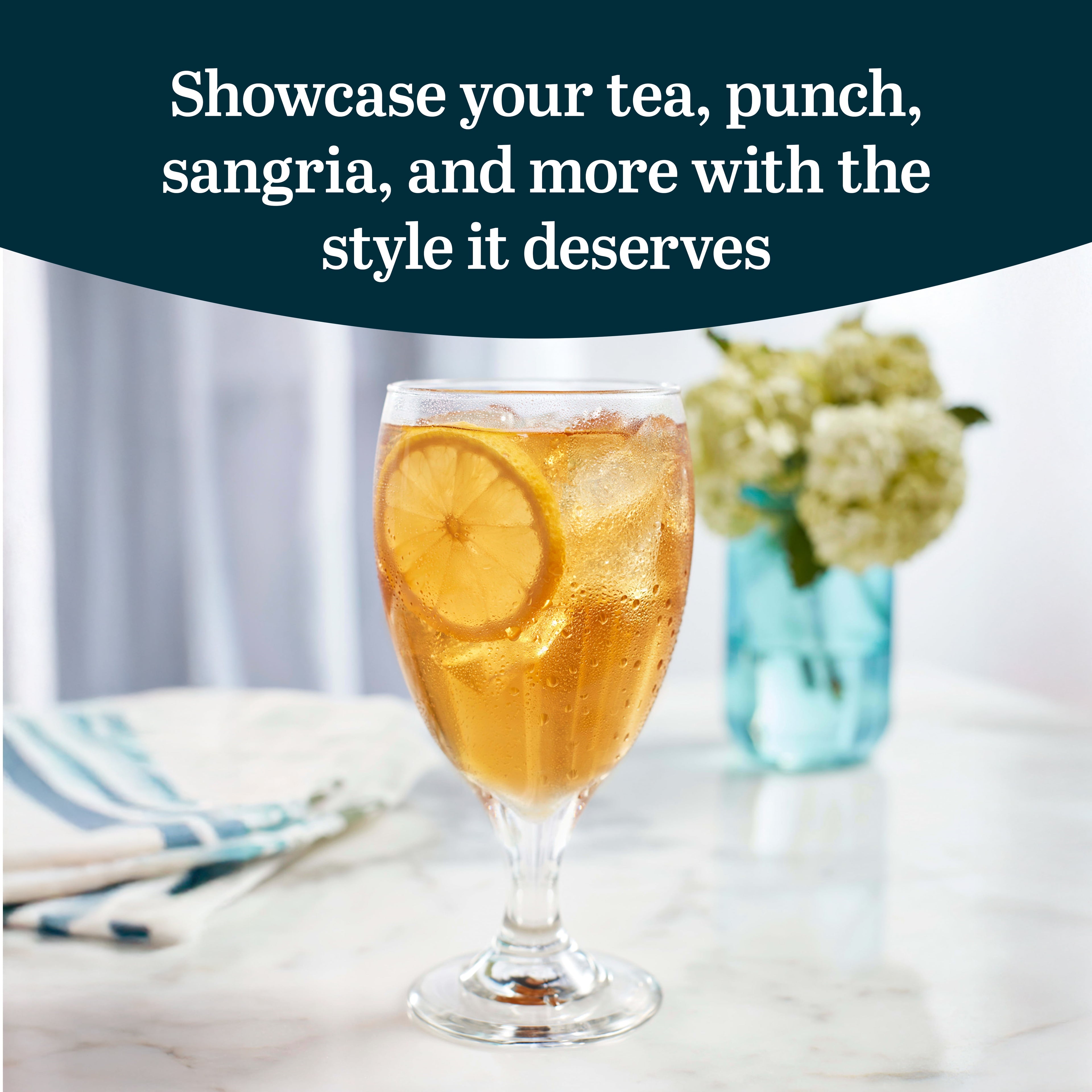 Libbey Classic Goblet Party Clear Glass Set of 12, Dishwasher Safe Drinking Goblets for Iced Tea, Sangria, and More, Ideal Goblet Glassware for Parties